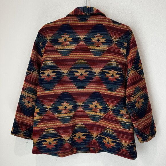 Vintage Aztec Jacket Alfred Dunner Women’s 12 Western Button Front Pockets - Picture 4 of 7